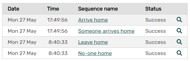 Sequence log Sequence log